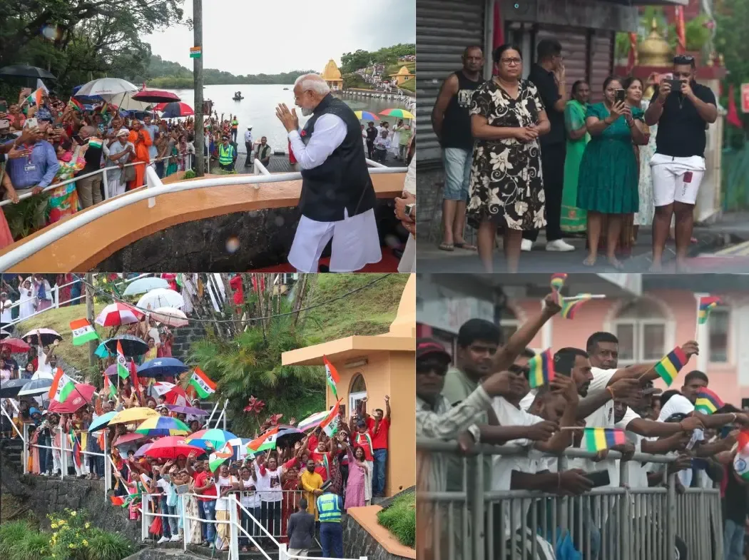 Mauritian Streets Filled with Enthusiastic Crowds for PM Modi's Visit to Ganga Talao