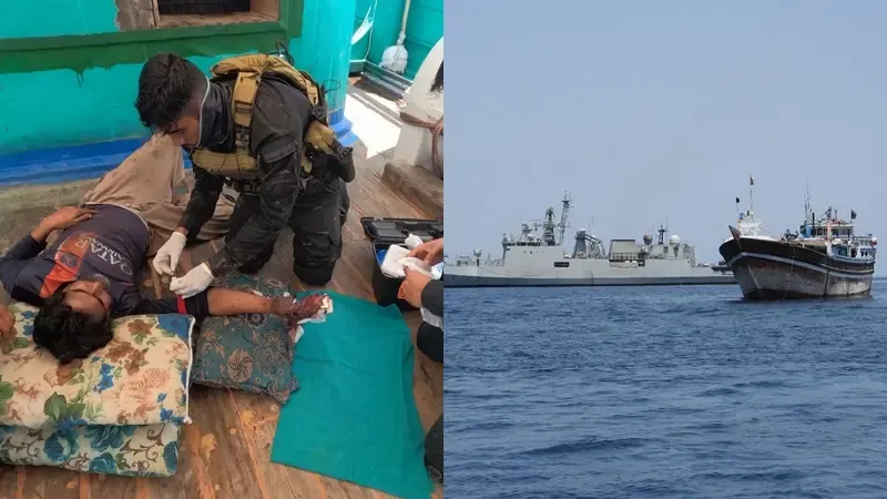 Indian Navy Offers Essential Medical Aid to Pakistani National in the Arabian Sea