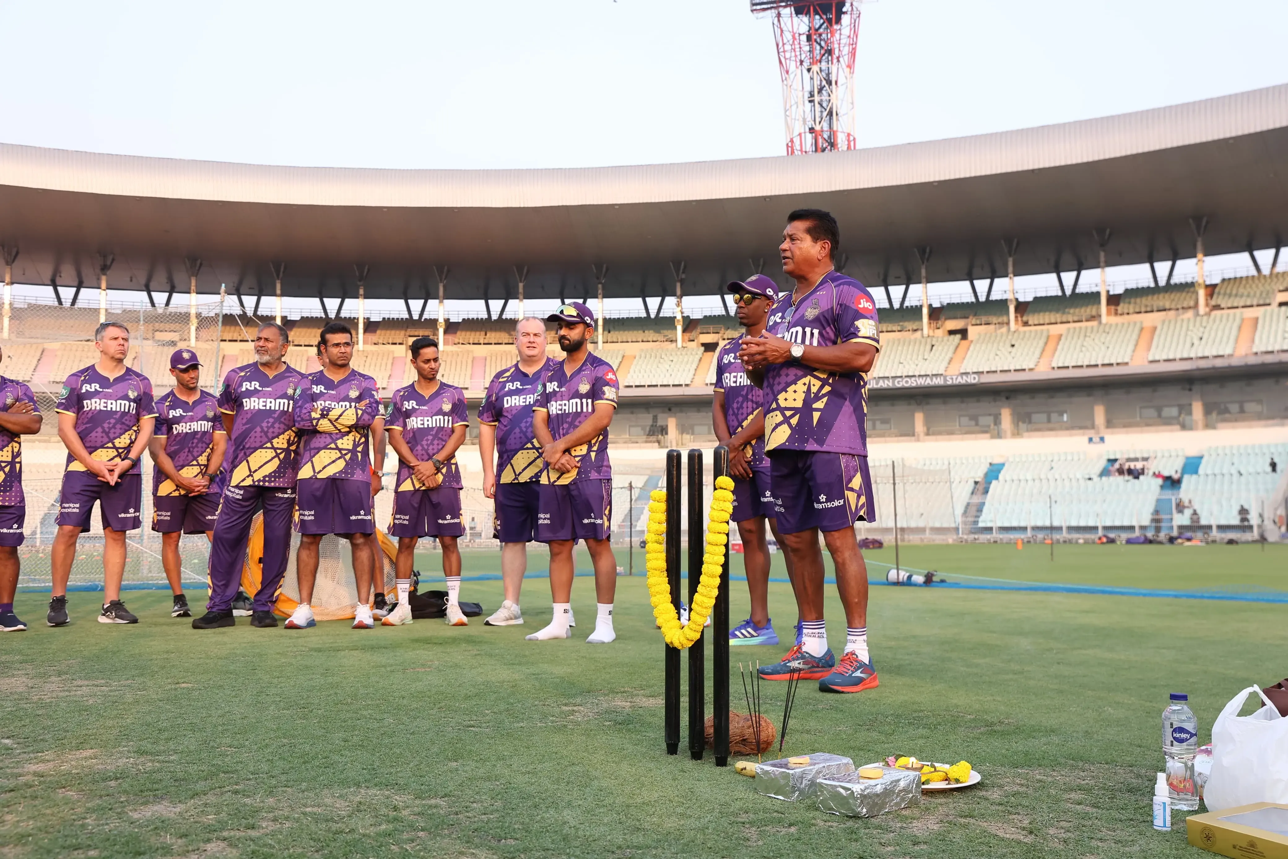 IPL 2025: KKR Holds Traditional Pooja at Eden Gardens Before Training