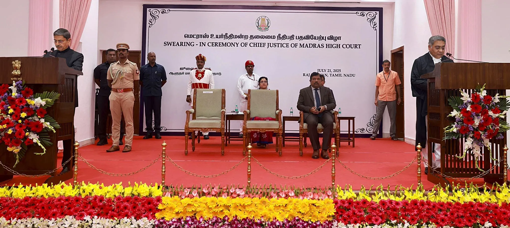 What Happened at the Oath Ceremony for Justice Manindra Mohan Shrivastava as the 54th Chief Justice of Madras HC?