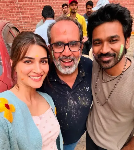 Kriti Sanon and Dhanush Celebrate Holi on Set of ‘Tere Ishk Mein’