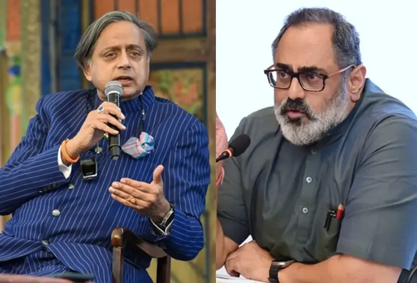 Tharoor Sends Congratulations to New Kerala BJP President Rajeev Chandrasekhar