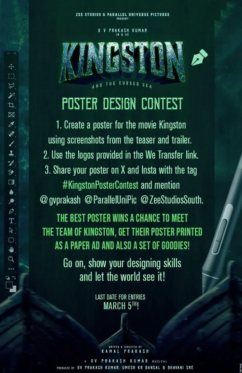 Producers of India's Inaugural Sea Horror Adventure Film Kingston Launch Poster Contest