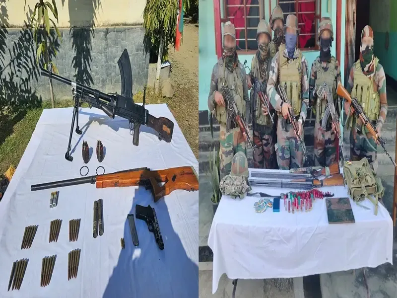 Manipur: Army Reports Discovery of Weapons Including LMG and Explosives