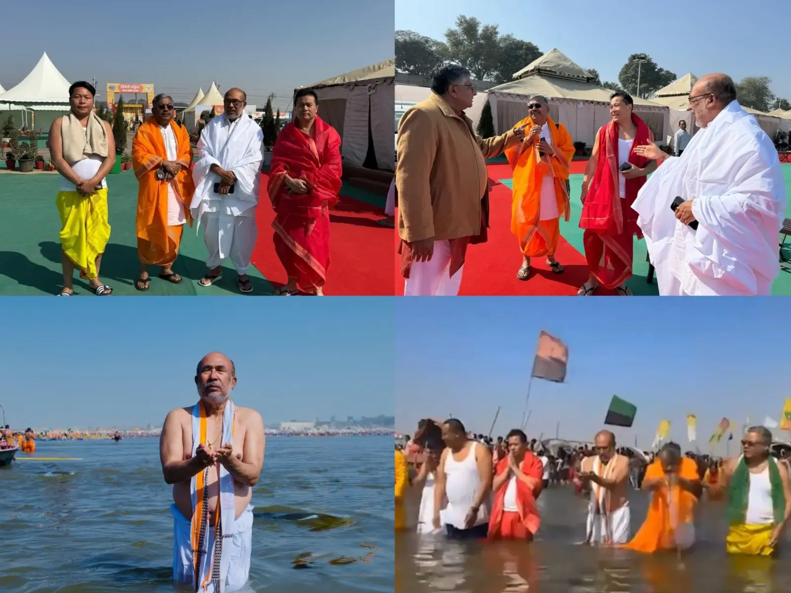 Manipur's Chief Minister and Ministers Immerse in Sacred Waters at Prayagraj's Triveni Sangam