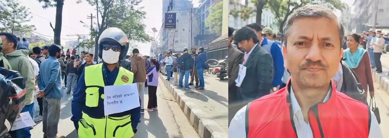 Mass Demonstration Unfolds in Nepal's Maitighar Mandala Following Journalist's Death
