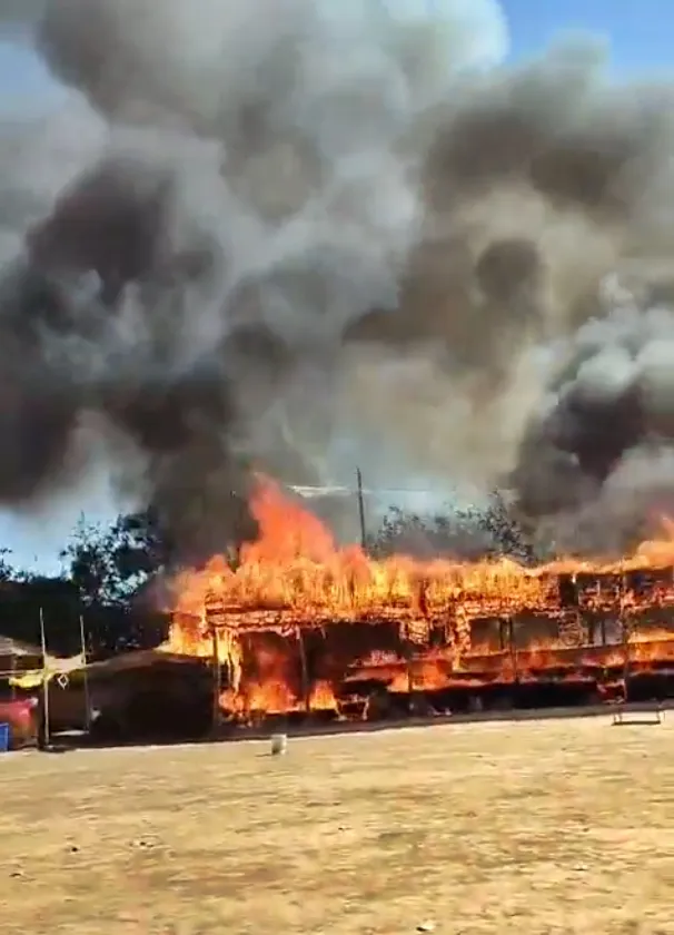 Significant Blaze Erupts at Gwalior Cowshed; No Casualties Reported