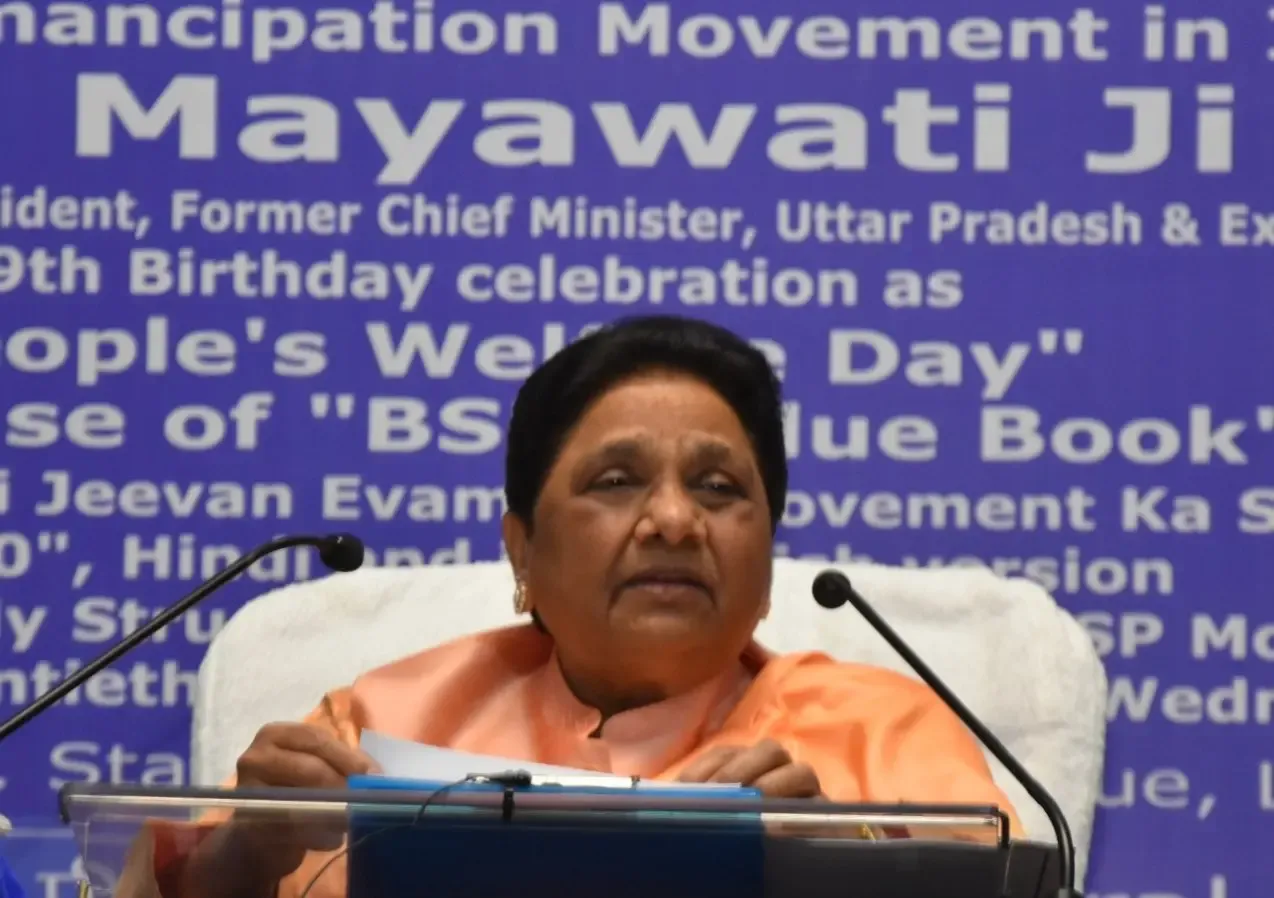 Mayawati Blasts Congress for Threatening Reservation