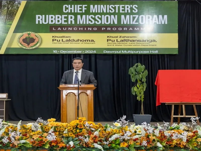 Mizoram Chief Minister Unveils Rubber Initiative to Support 1,000 Farmers Annually