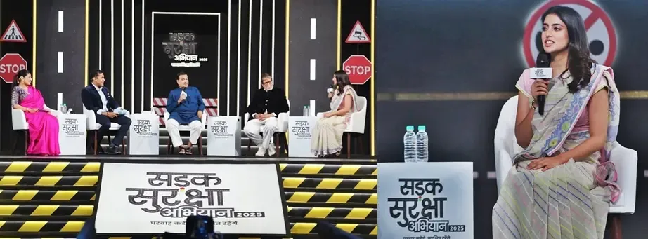 Navya Naveli Nanda Engages with Nitin Gadkari on Road Safety
