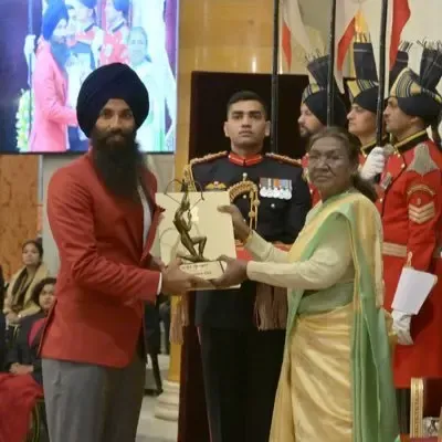 Indian Hockey Star Jarmanpreet Singh Celebrates Arjuna Award Win
