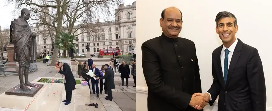 Om Birla Engages with Ex-PM Sunak; Advocates for Strengthening India-UK Relations and Honoring Mahatma Gandhi's Legacy