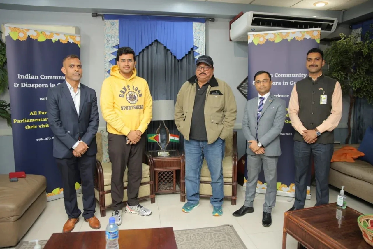 Did Tejasvi Surya and Sarfaraz Ahmad Join Tharoor's Delegation in Guyana?