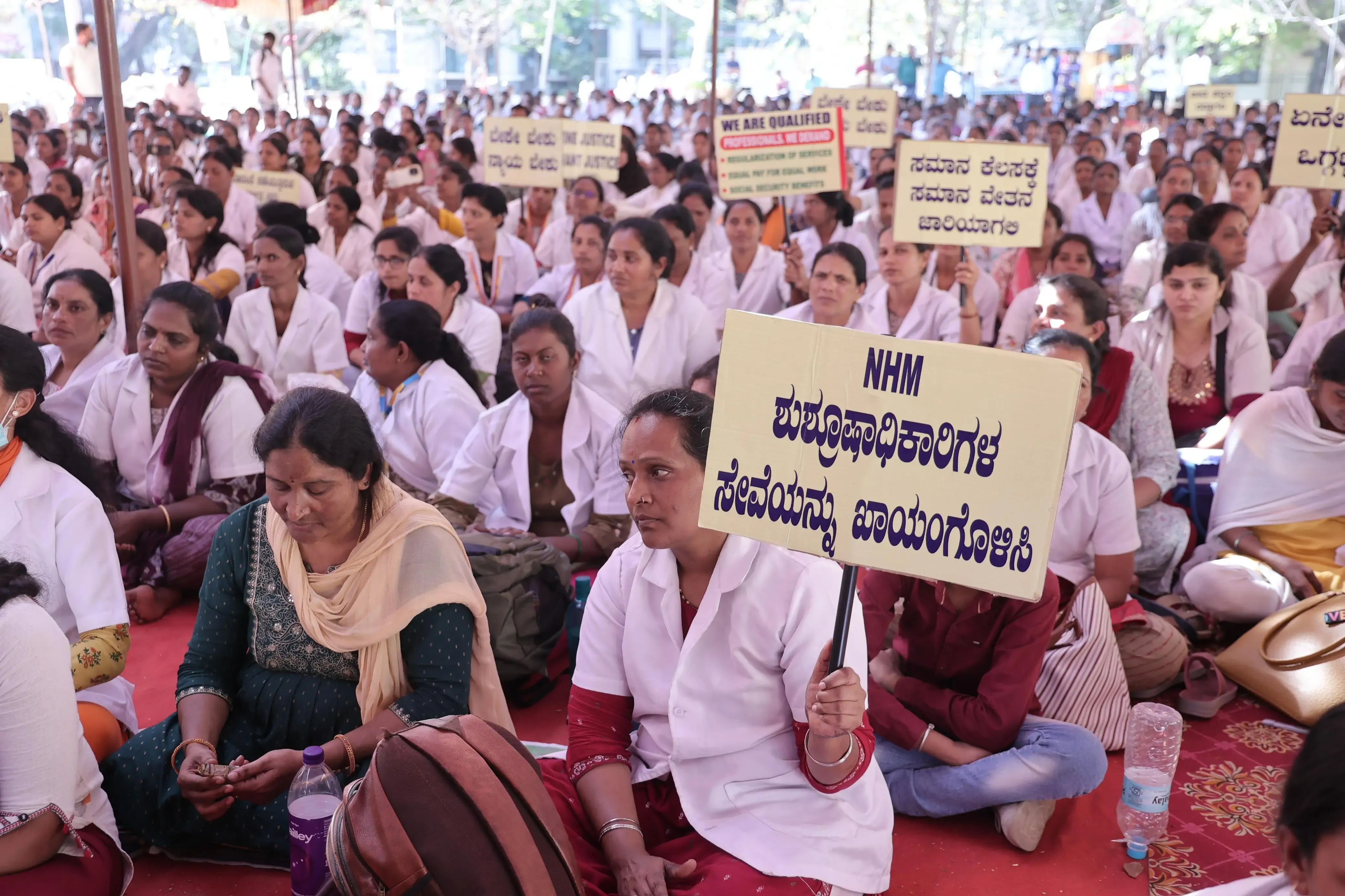 Over 9,000 Contract Nurses & Paramedics in Karnataka Initiate Indefinite Strike, Disrupting Health Services