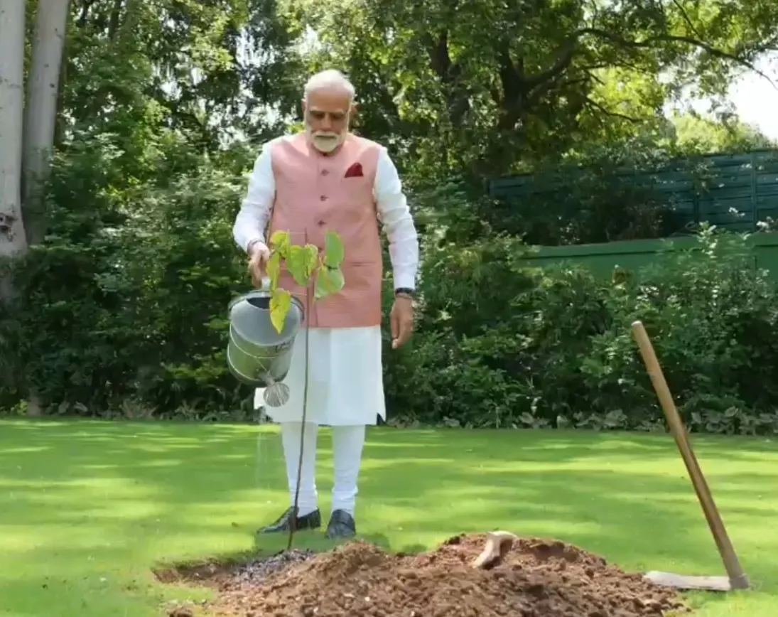 Did PM Modi Plant a Sindoor Sapling Given by 1971 War 'Viranganas' at His Official Residence?