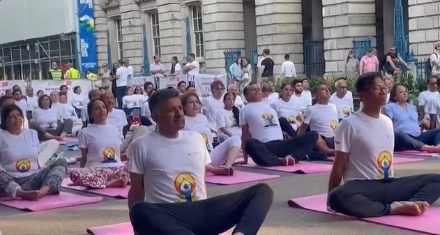 How is the Indian diaspora in the UK celebrating Yoga Day?