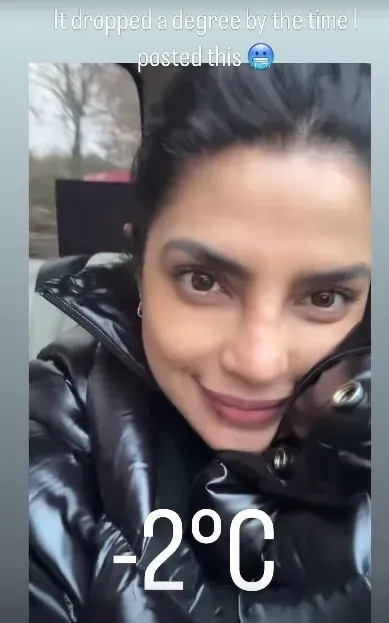 Priyanka Chopra Takes a Scenic Drive Through a Frosty Landscape at -2°C