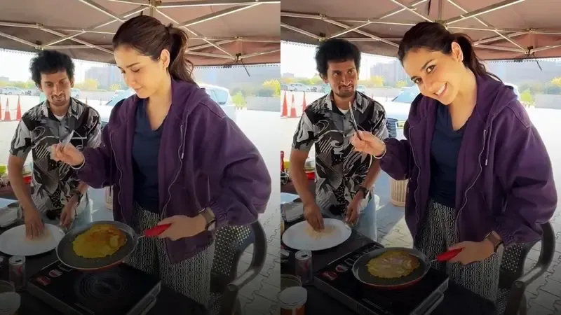 Raashii Khanna Becomes a Chef on Set, Prepares Dal Chilla