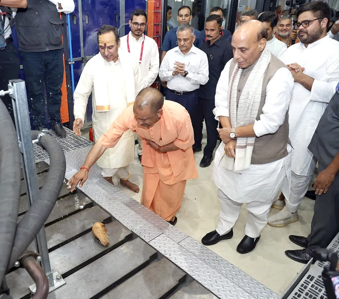 Did Rajnath Singh and CM Yogi Open a Drone Manufacturing Unit in Noida?