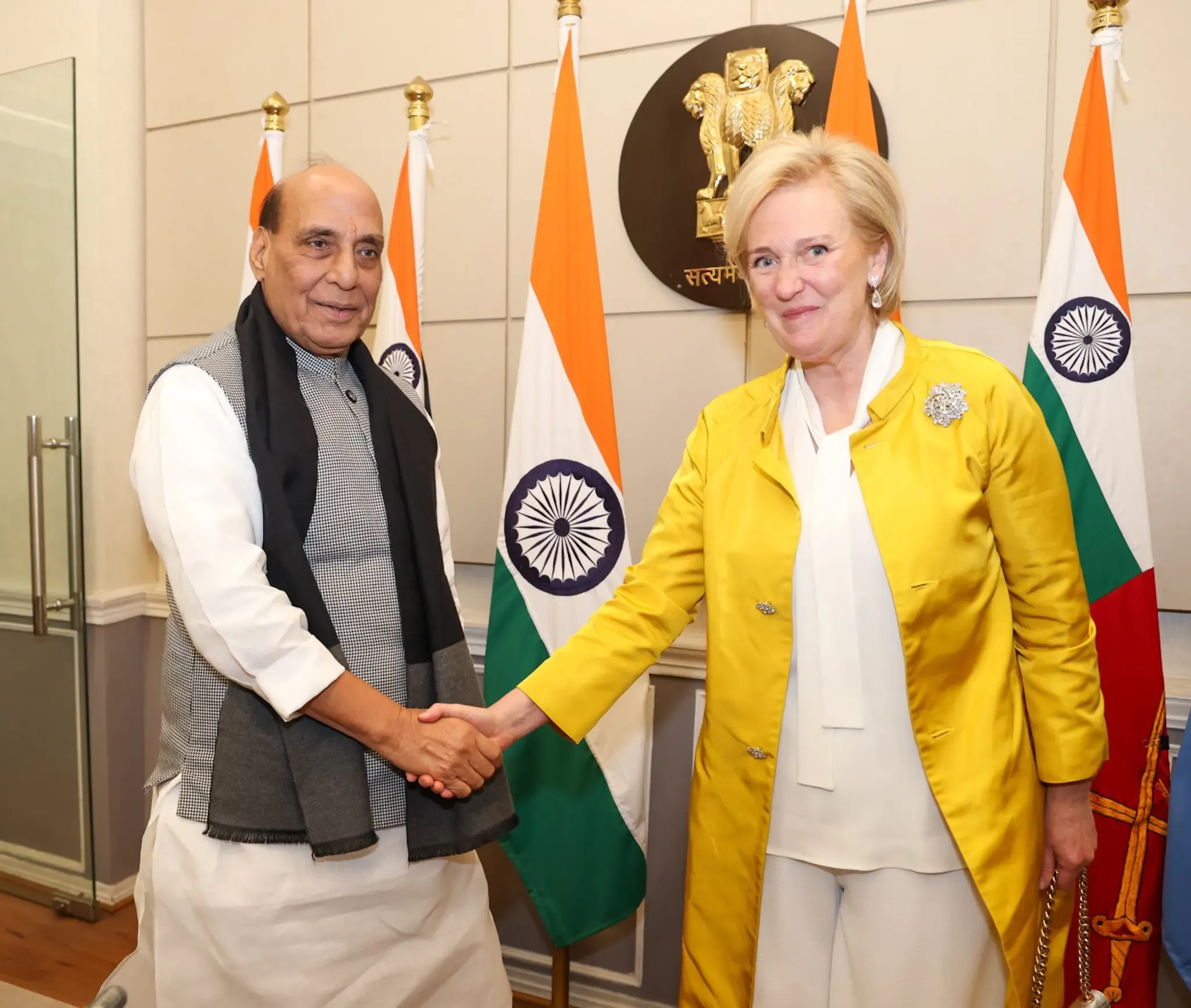 Rajnath Singh Engages in Defence Dialogue with Princess Astrid of Belgium