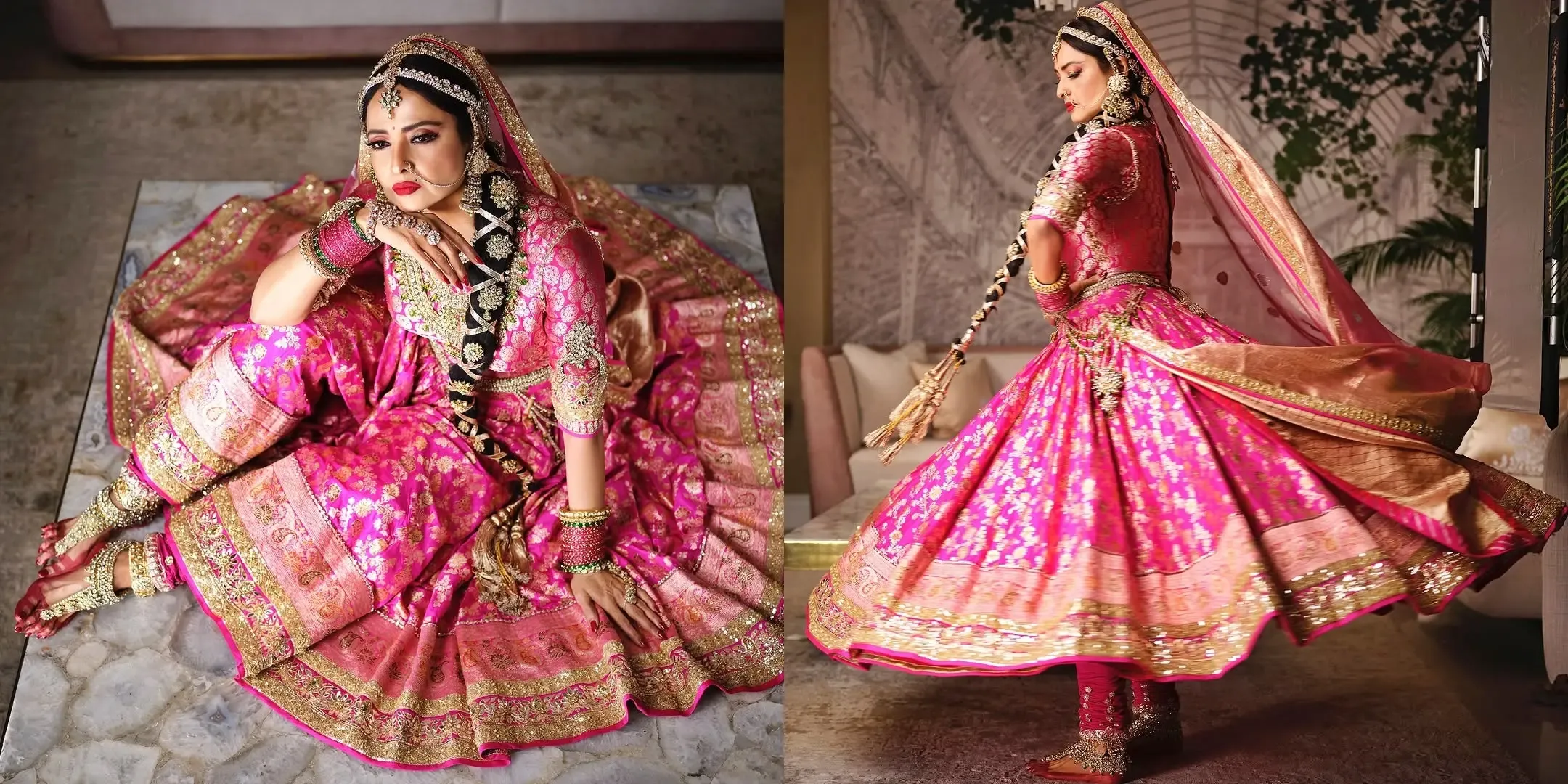 Rekha Exudes Timeless Elegance in Manish Malhotra's Pink Lehenga