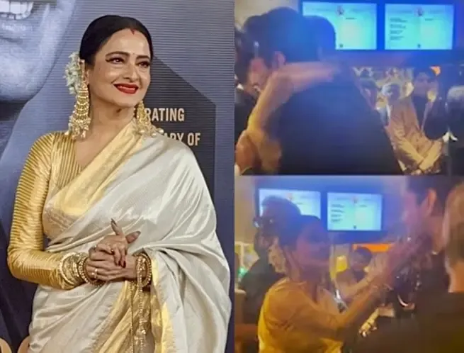 Rekha Shares an Emotional Embrace with Amitabh Bachchan's Grandson Agastya Nanda