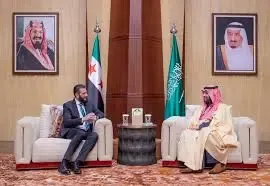 Saudi Crown Prince Meets Syria's Interim President to Discuss Relations and Developments