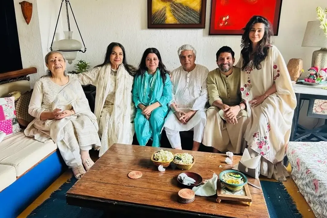 Shabana Azmi and Javed Akhtar Celebrate Eid with Family Photo