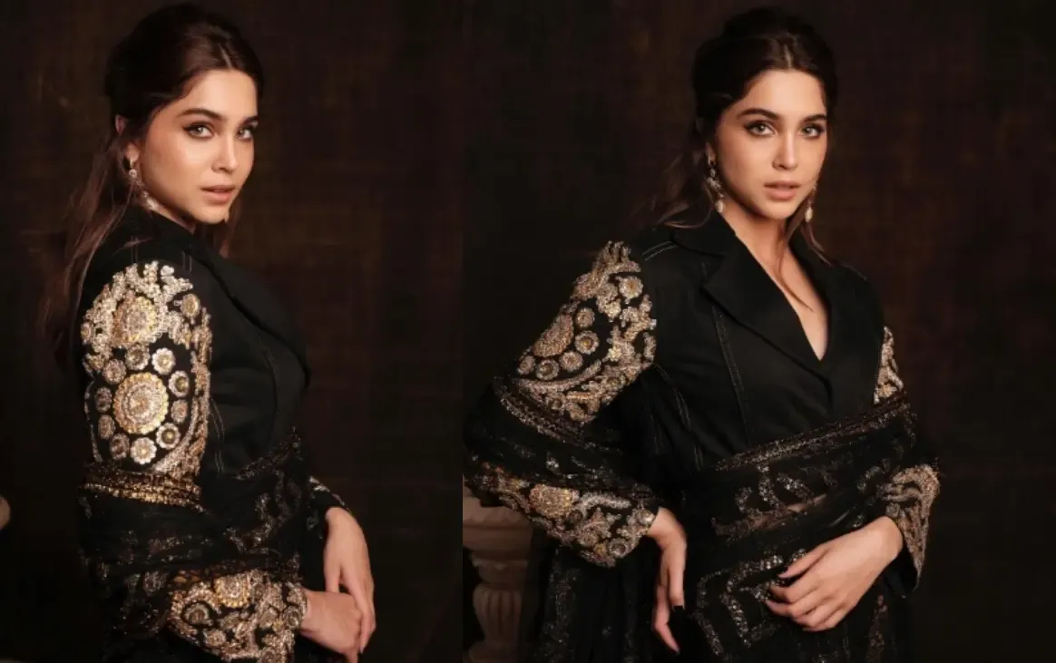 Sharvari Dazzles in Black with Unique Upcycled Jacket