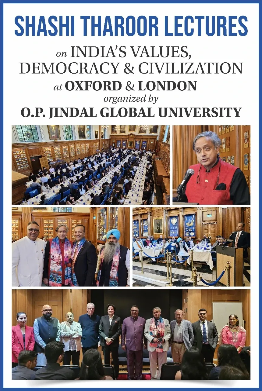 What Insights Did Shashi Tharoor Share at Oxford and London Lectures Organized by OP Jindal Global University?