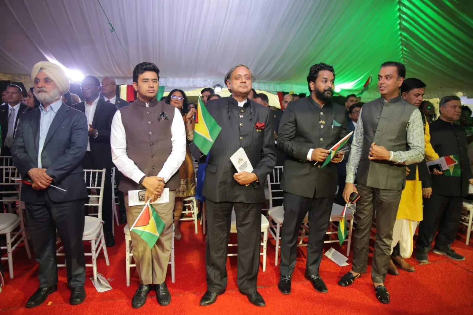 Did Shashi Tharoor's delegation wish Guyana well on its 59th Independence Day?
