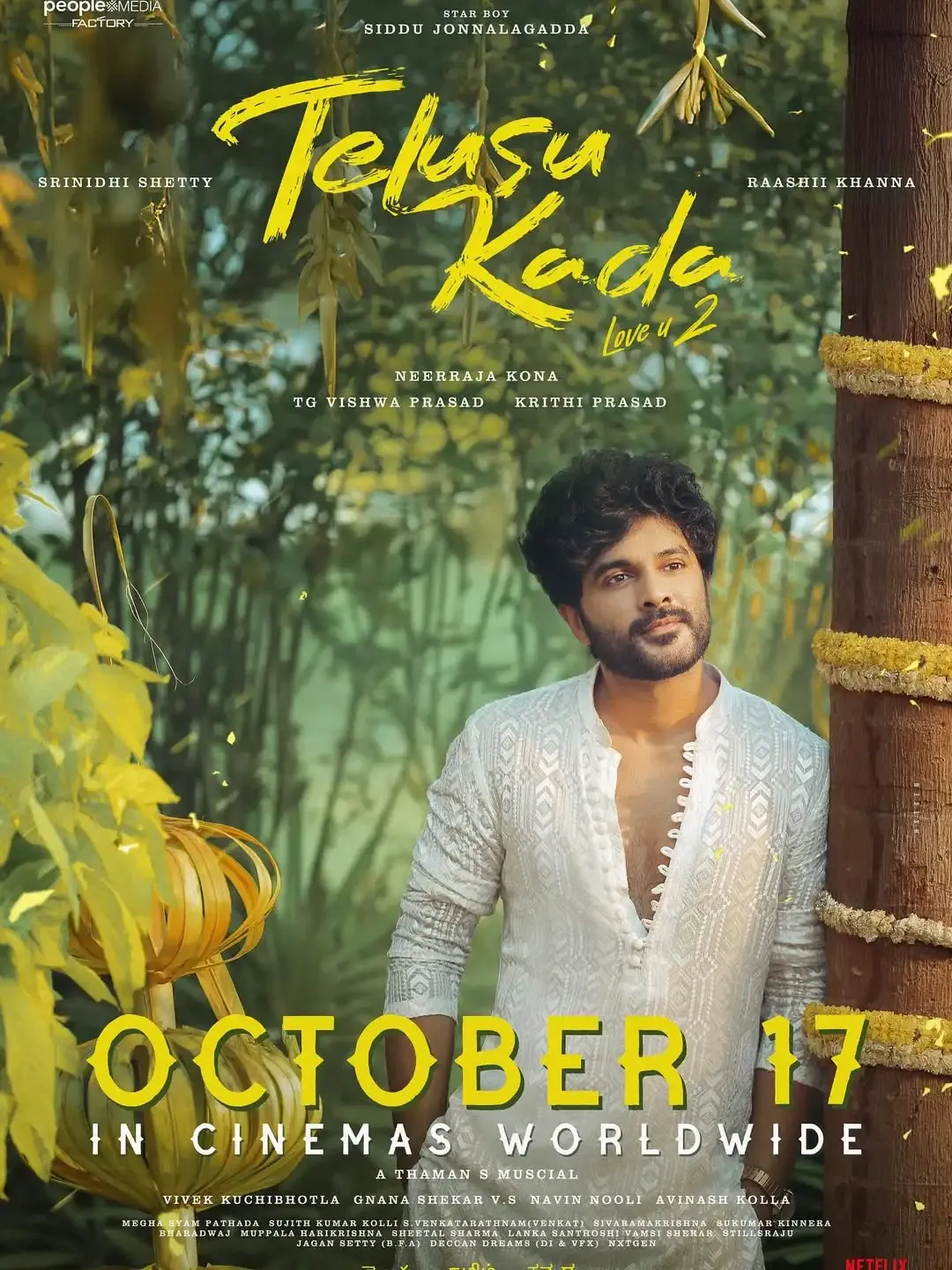 Is Siddu Jonnalagadda's Romantic Drama 'Telusu Kada' Set for an October 17 Release?