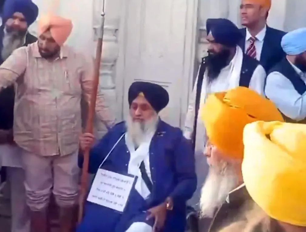 Sukhbir Badal Faces Akal Takht's Punishment as a Guard at the Golden Temple