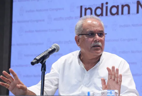 New Delhi: Bhupesh Baghel holds a media briefing at AICC headquarters