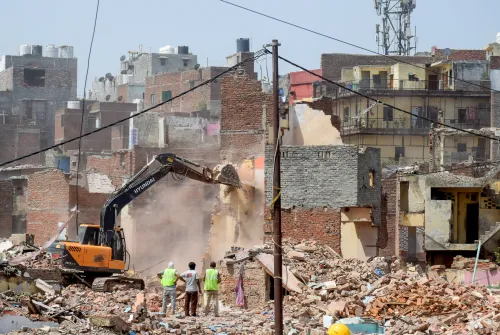 New Delhi: Ongoing Demolition Efforts at Bhoomiheen Camp