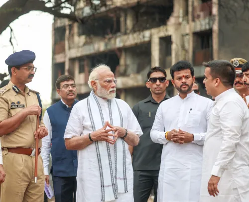 Prime Minister Modi tours the Air India crash location in Ahmedabad
