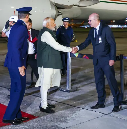 PM Modi Touches Down in Brazil for the 17th BRICS Summit