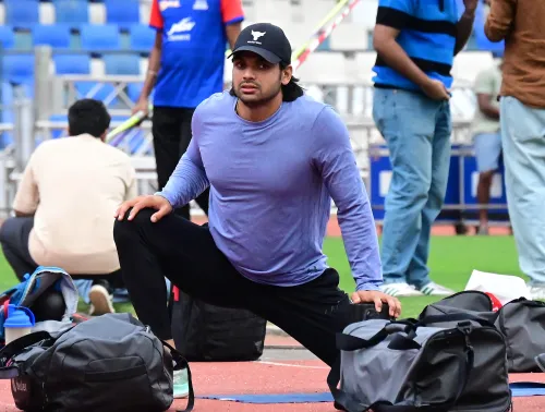 Bengaluru: Neeraj Chopra gets ready for the javelin competition
