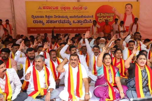 Karnataka Rakshana Vedike Protests in Bengaluru