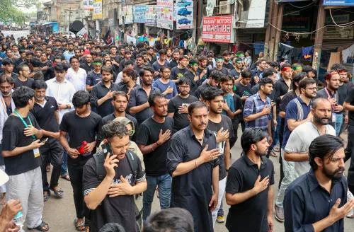 New Delhi: Participants engage in an ‘Ashura’ march during ‘Muharram’