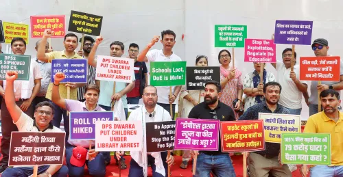 New Delhi: Guardians Rally Against Fee Issues and Student Dismissals