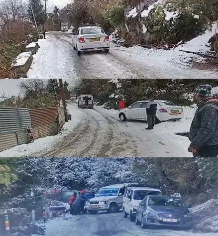 Uttarakhand Valleys Transformed into a Winter Wonderland as Snow Disrupts Travel
