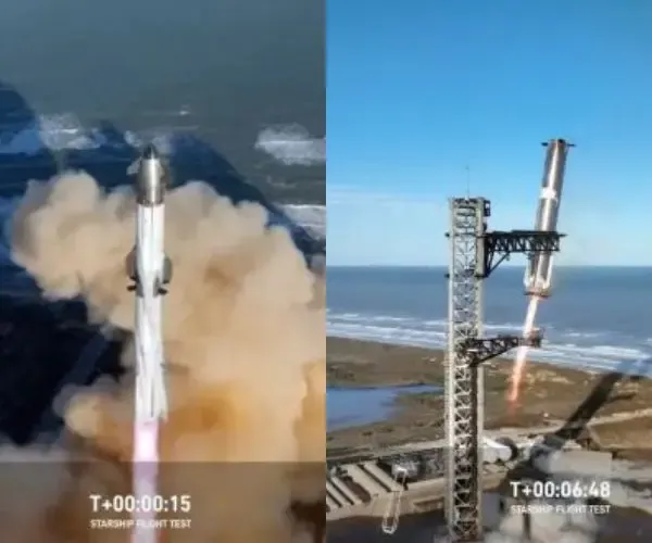 SpaceX catches Super Heavy booster on Starship Flight 7 test, loses upper stage