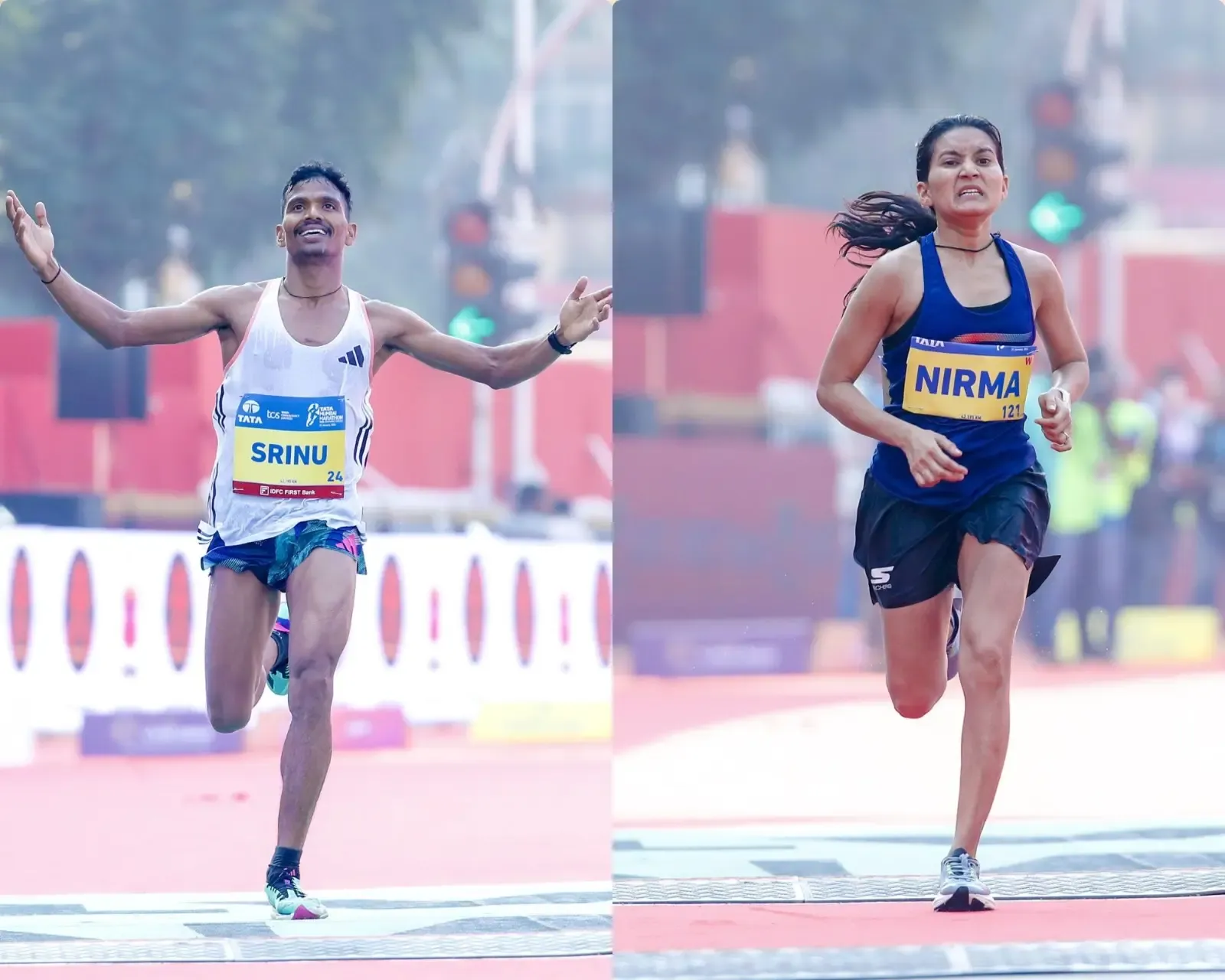 Defending Champions Srinu Bugatha and Thakor Nirmaben Set to Compete in Mumbai Marathon 2025