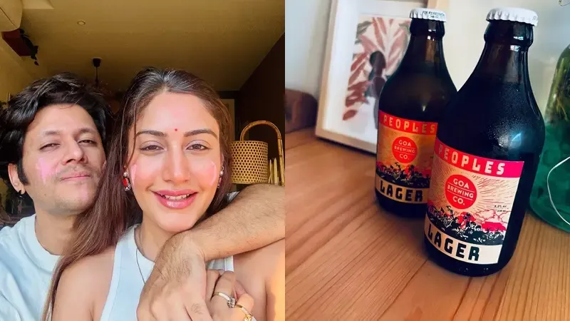 Surbhi Chandna Celebrates Holi with Karan Sharma and Goan Beer