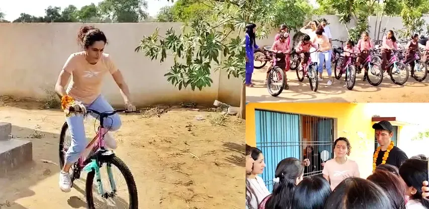 Taapsee Pannu Donates Bicycles to Empower Young Girls