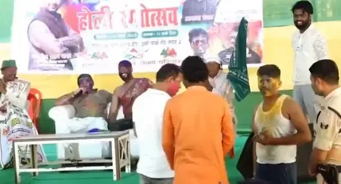 Tej Pratap Yadav Provokes Outrage by Requesting Policeman to Dance During Holi