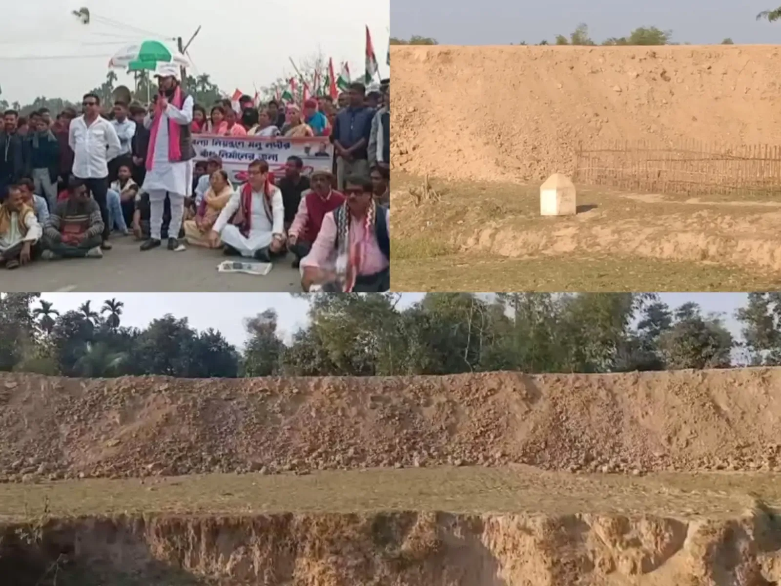 Congress Stages Protest in Tripura Against Bangladesh Embankment