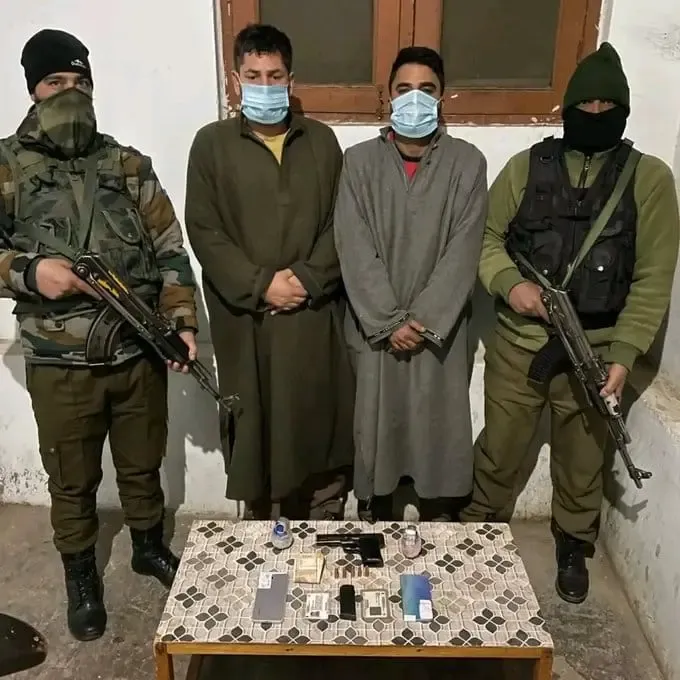 Joint Forces Detain Two Terror Associates with Weapons in Sopore, J&K