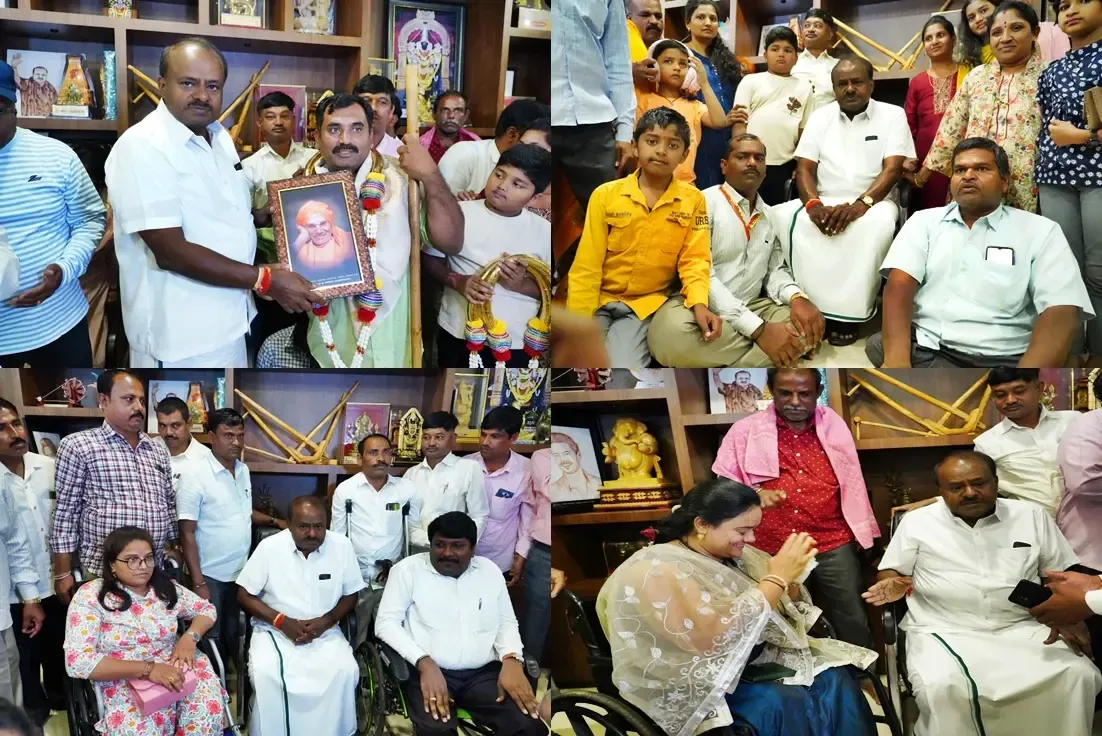 Union Minister H. D. Kumaraswamy Marks Makar Sankranti with Differently-Abled Employees